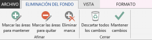 Eliminar fondo office botones